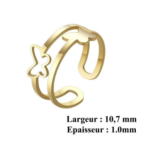 Anello Farfalla 'Leggerezza Minimalista' - Regolabile Oro & Argento