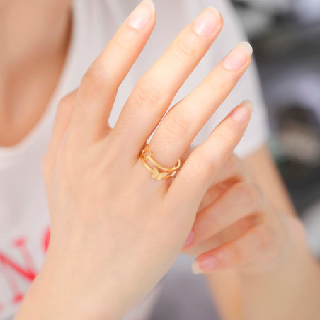 Anello Farfalla 'Leggerezza Minimalista' - Regolabile Oro & Argento