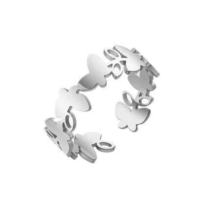 Anello Farfalla Regolabile 'Danza Aerea' | Oro & Argento