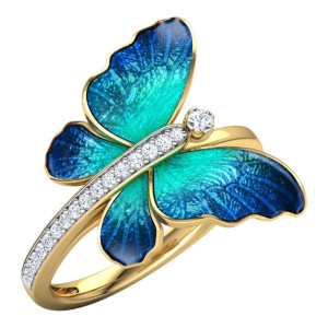 Anello Farfalla 'Ali Oceaniche' – Gioiello Elegante e Unico