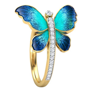 Anello Farfalla 'Ali Oceaniche' – Gioiello Elegante e Unico