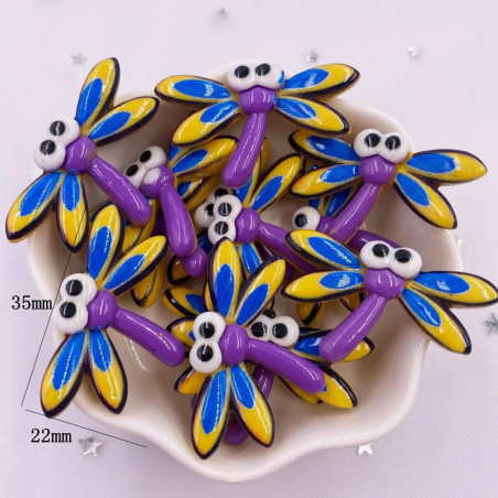Set 10 Figurine Libellule Sorridenti in Resina per Decorazioni