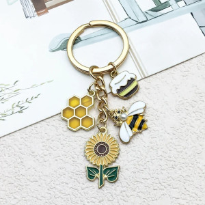 Portachiavi Ape Girasole Dorato | Idea Regalo Originale