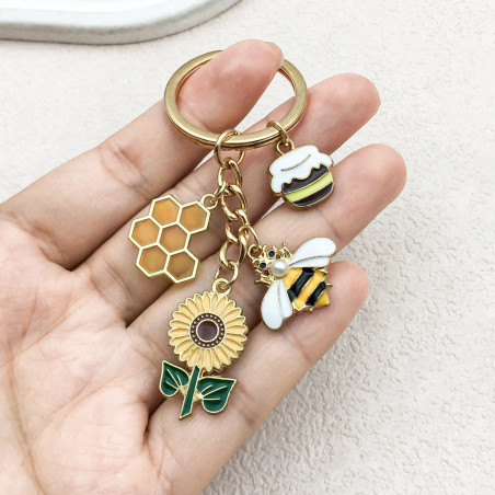 Portachiavi Ape Girasole Dorato | Idea Regalo Originale