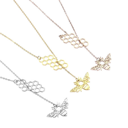 Collana Donna Alveare con Ciondolo Ape | Idea Regalo Unica