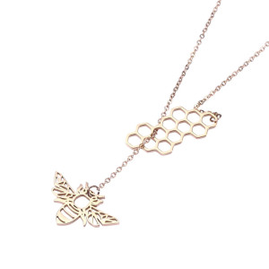 Collana Donna Alveare con Ciondolo Ape | Idea Regalo Unica
