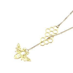 Collana Donna Alveare con Ciondolo Ape | Idea Regalo Unica