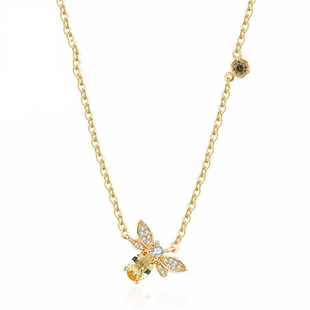 Collana Ape 'Bottinatrice Scintillante' - Gioiello in Argento