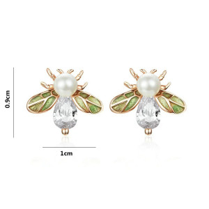 Orecchini Ape Vintage con Perla e Cristalli | 1001ABEILLES.COM