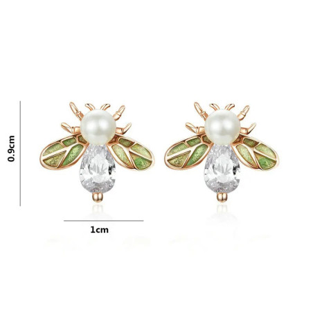 Orecchini Ape Vintage con Perla e Cristalli | 1001ABEILLES.COM
