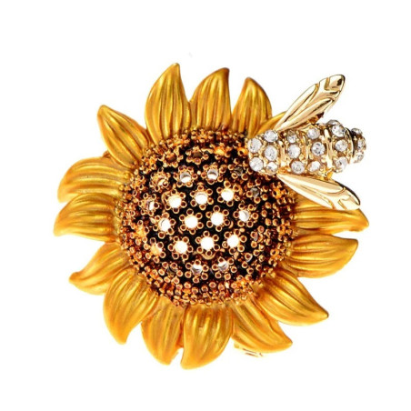 Spilla Ape su Girasole con Strass | 3 Colori | Idea Regalo