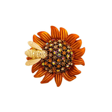 Spilla Ape su Girasole con Strass | 3 Colori | Idea Regalo
