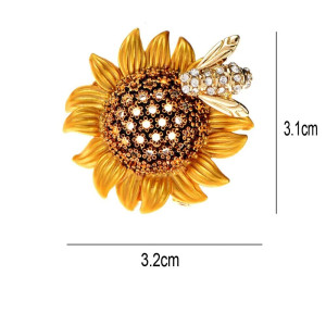 Spilla Ape su Girasole con Strass | 3 Colori | Idea Regalo