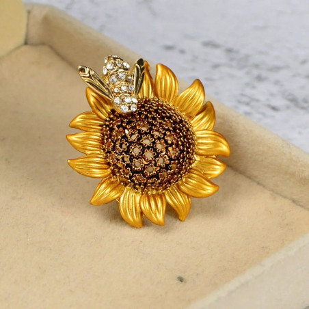Spilla Ape su Girasole con Strass | 3 Colori | Idea Regalo