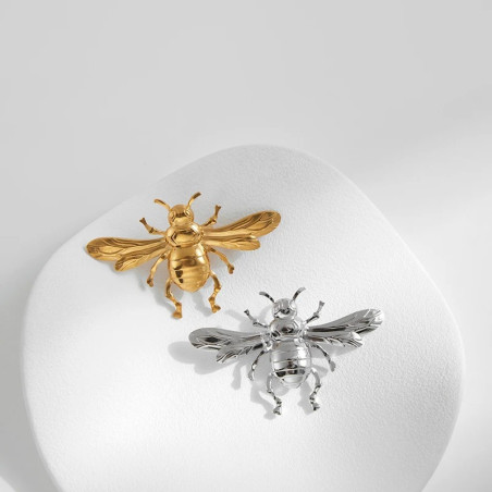 Spilla Ape 'Eleganza Reale' – Gioiello Elegante Oro & Argento