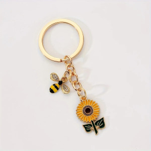Portachiavi Ape Carina con Girasole | Idea Regalo Donna