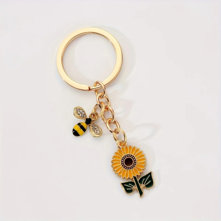 Portachiavi Ape Carina con Girasole | Idea Regalo Donna