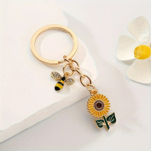 Portachiavi Ape Carina con Girasole | Idea Regalo Donna