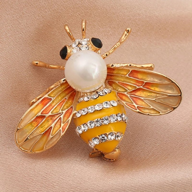 Spilla Ape Imperiale Perla Dorata | Gioielli Ape Originali