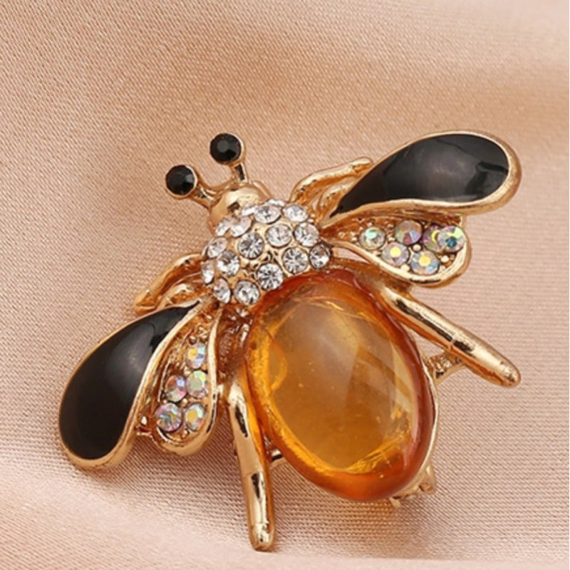 Spilla Ape Ambra Reale | Idea Regalo Donna Originale