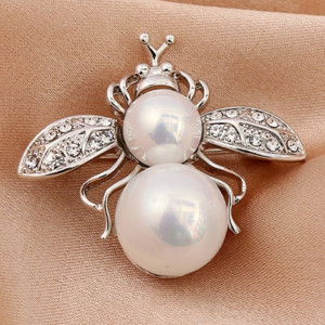Spilla Ape con Perla Argentata | Gioiello Donna Originale