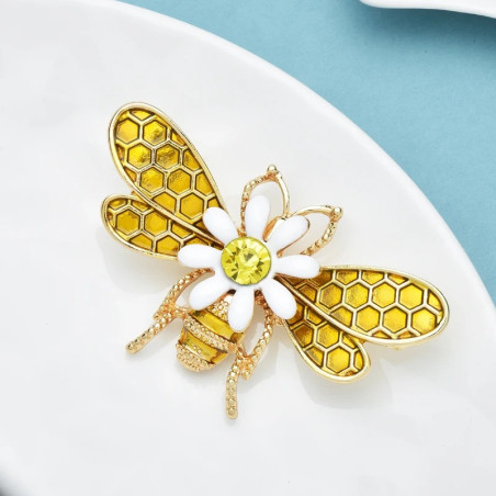 Spilla Ape Donna Miele e Margherita | Gioiello Originale