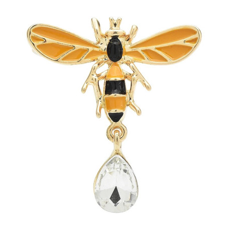 Spilla Ape Goccia di Cristallo - Gioiello Elegante e Originale