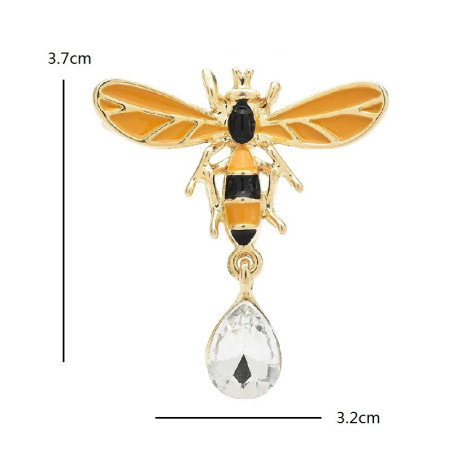 Spilla Ape Goccia di Cristallo - Gioiello Elegante e Originale