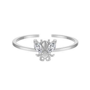 Anello Ape Regina Scintillante | Argento 925 - Oro e Argento
