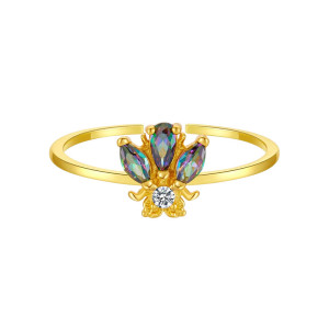 Anello Ape Miraggio Scintillante - Argento 925, Oro e Argento