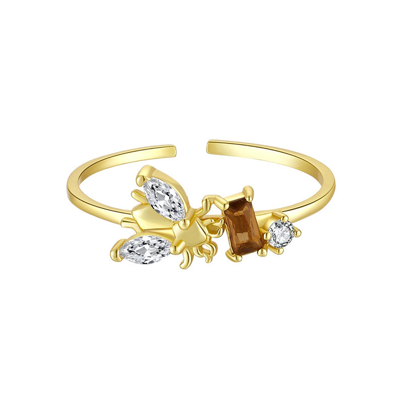 Anello Ape Nettare Prezioso - Argento 925, Oro e Argento