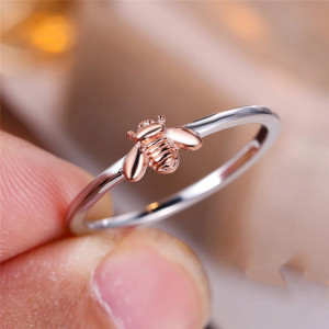Anello Ape 'Bottinatrice d'Argento Rosato' - Argento Sterling