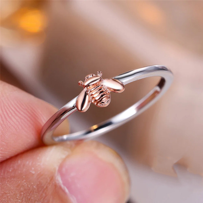 Anello Ape 'Bottinatrice d'Argento Rosato' - Argento Sterling