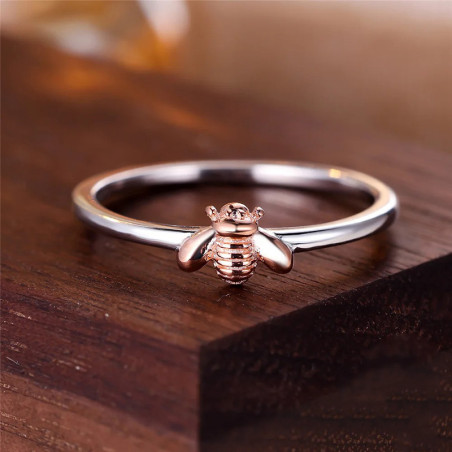Anello Ape 'Bottinatrice d'Argento Rosato' - Argento Sterling