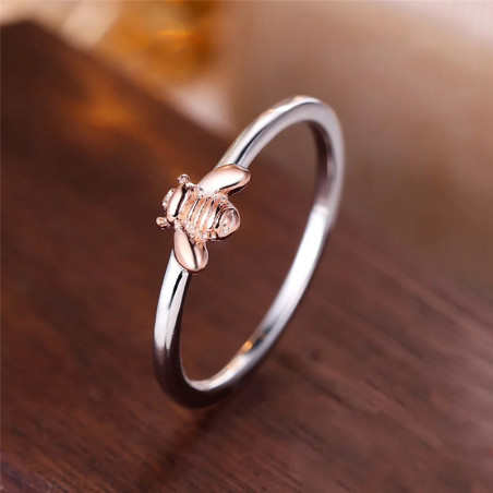 Anello Ape 'Bottinatrice d'Argento Rosato' - Argento Sterling