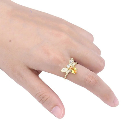 Anello Ape 'Miele Prezioso' - Gioiello in Acciaio Dorato
