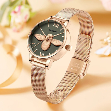 Orologio Ape 'Smeraldo Dorato' - Eleganza Ispirata alla Natura