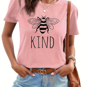 Maglietta Ape Donna Estiva 'Bee Happy!' - Morbida e Leggera