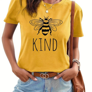 Maglietta Ape Donna Estiva 'Bee Happy!' - Morbida e Leggera