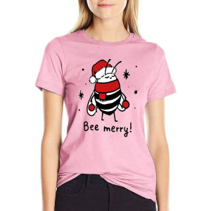 Maglietta Ape Donna "Bee Merry!" | T-shirt Natalizia Originale