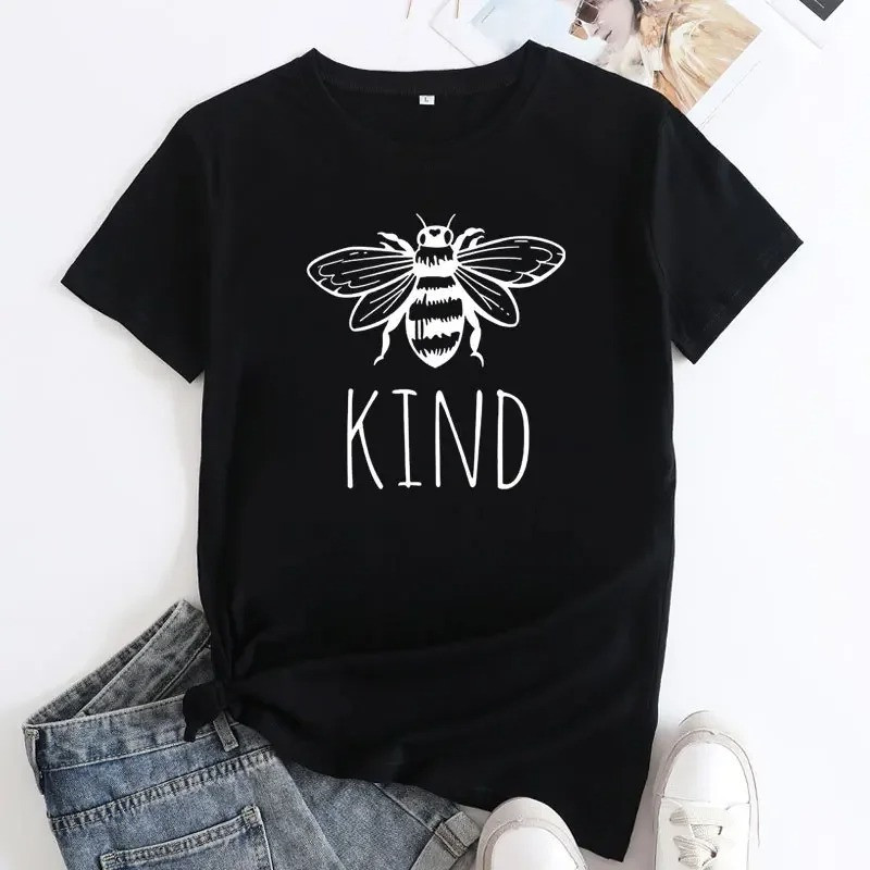 T-Shirt Donna Ape "BEE Kind" | Maglietta in Cotone Originale