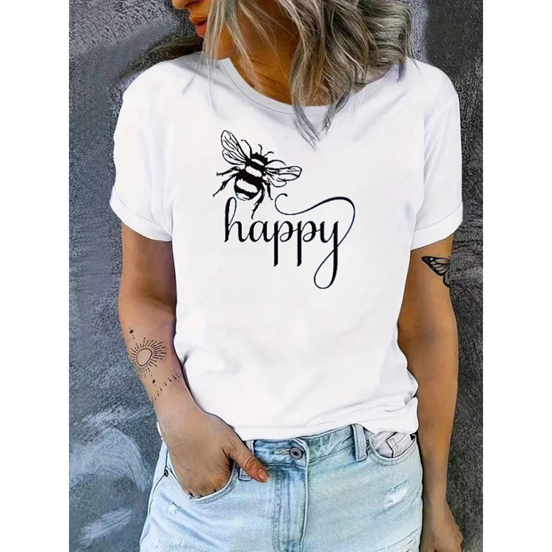 T-shirt "Bee Happy" con Ape | Idea Regalo Donna Originale