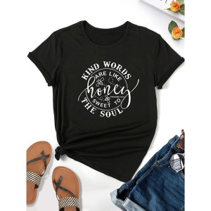 T-shirt Ape Donna "Kind Words Are Like Honey" - Idea Regalo