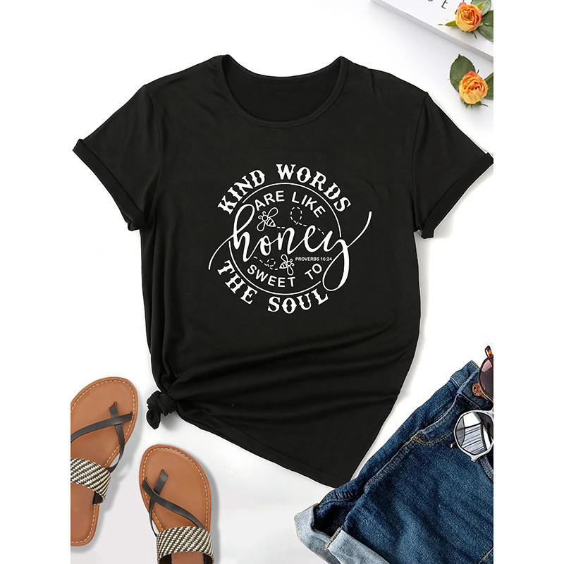 T-shirt Ape Donna "Kind Words Are Like Honey" - Idea Regalo