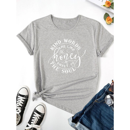 T-shirt Ape Donna "Kind Words Are Like Honey" - Idea Regalo