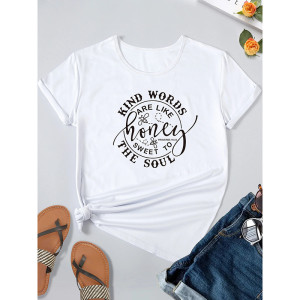 T-shirt Ape Donna "Kind Words Are Like Honey" - Idea Regalo