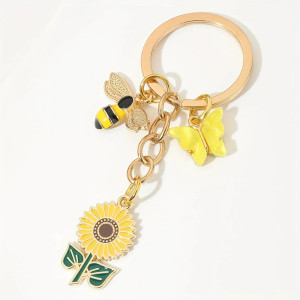 Portachiavi Ape e Girasole | Accessorio Originale e Carino