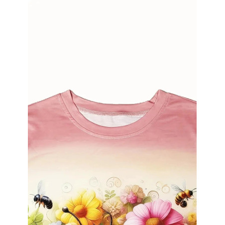 T-shirt Ape "Duo Miele e Fiori" – Stile e Comfort Naturale