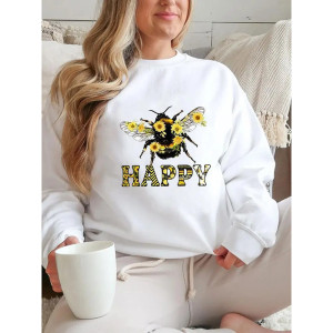 Felpa Donna con Ape 'Bee Happy' | Idea Regalo Originale