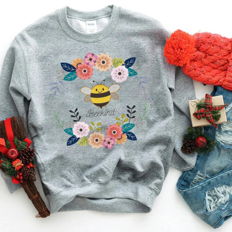 Felpa Ape Donna | Hoodie Bee Kind Romantica | Idea Regalo